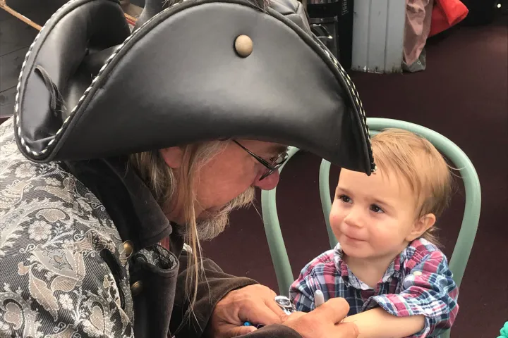 a baby wearing a hat