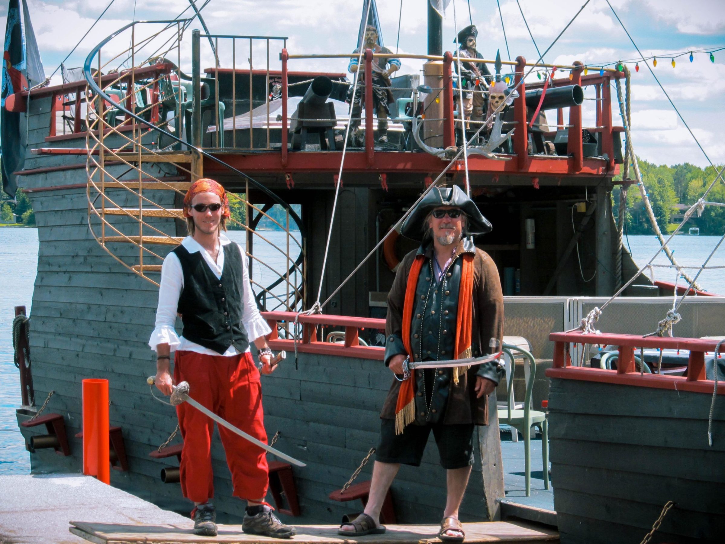 a group of people on a boat