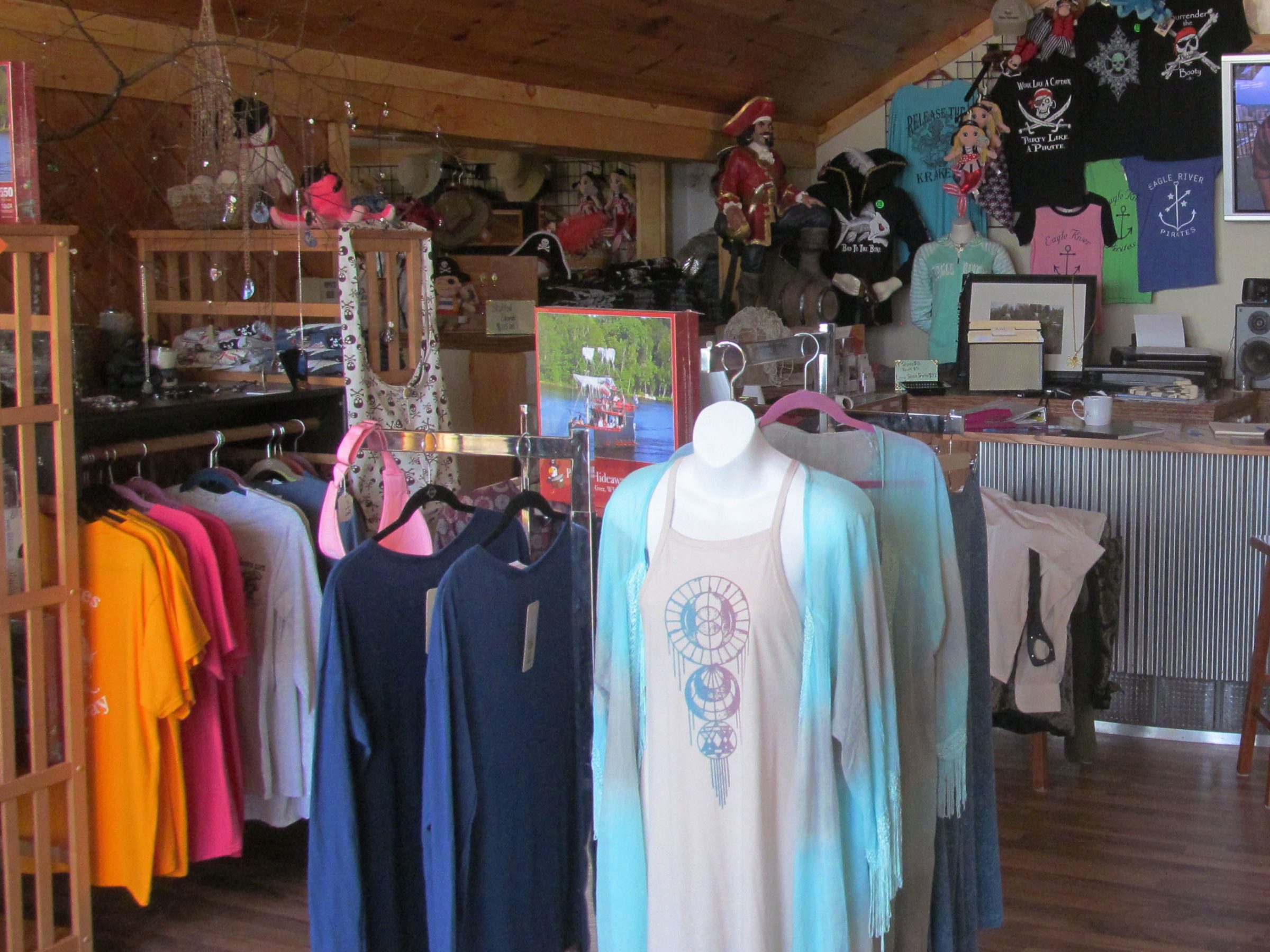 a group of people standing in a room