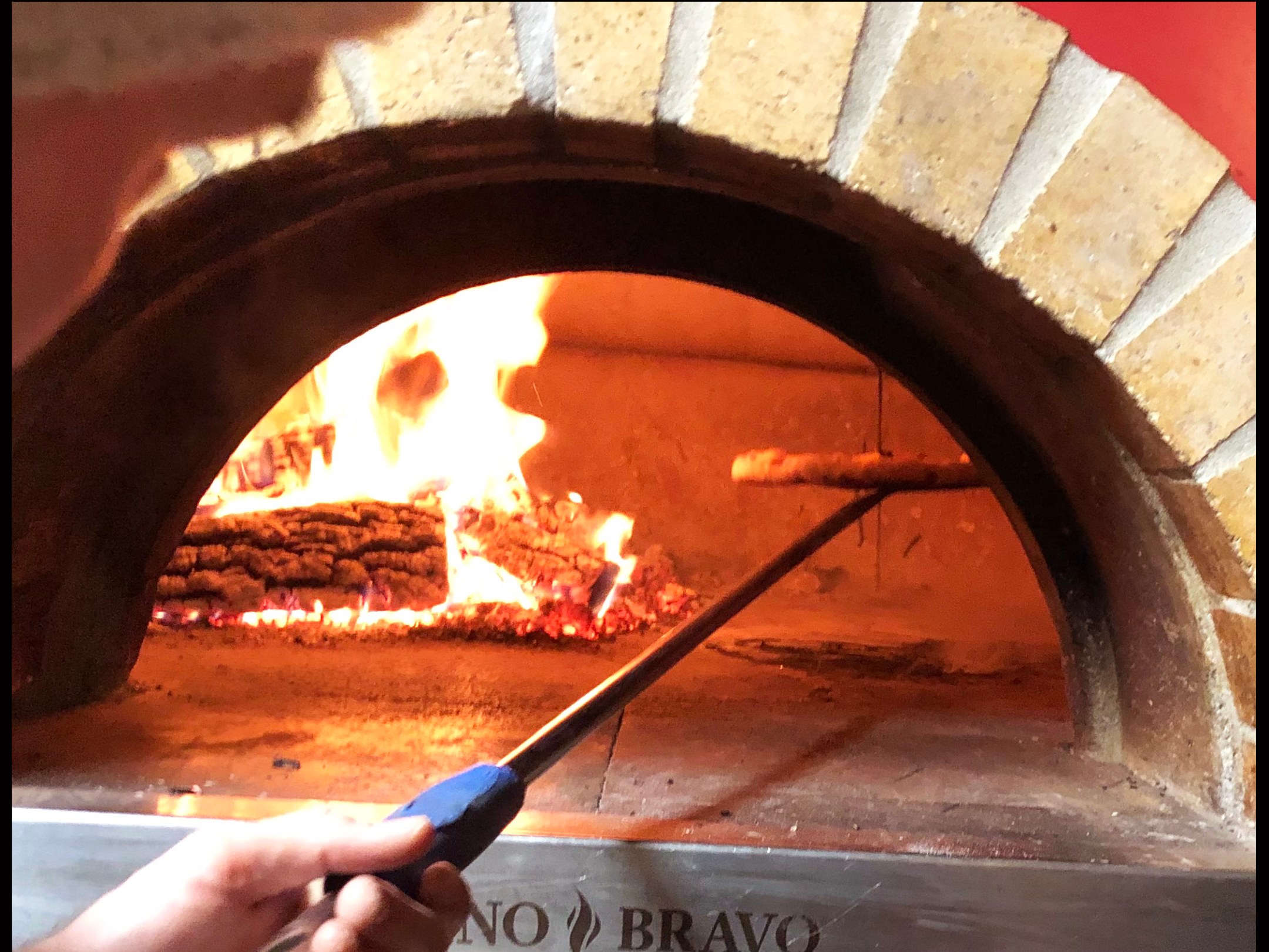 a close up of a fire oven